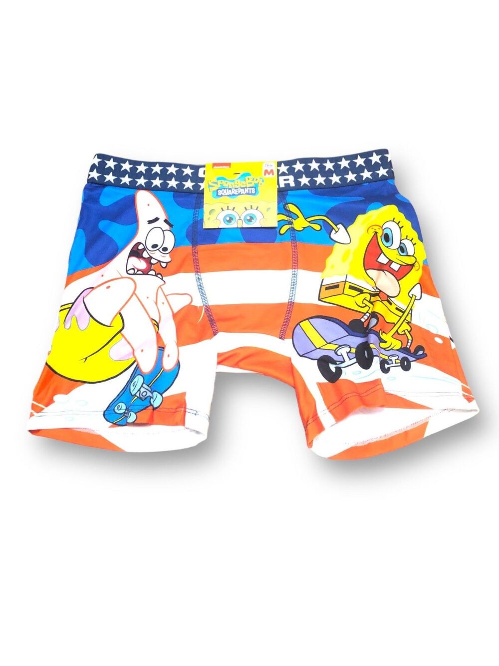 Crazy Boxer SpongeBob & Patrick Skateboarding Men's Boxer Brief - XL